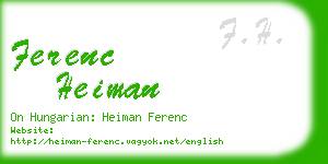 ferenc heiman business card